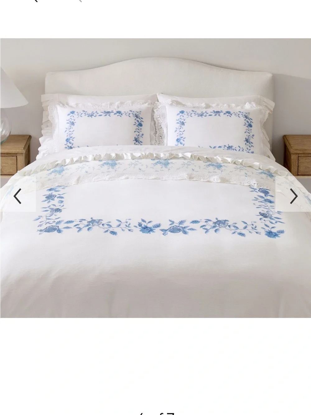 NEW Pottery Barn LoveShackFancy White Duvet & Shams with Blue Rose Print